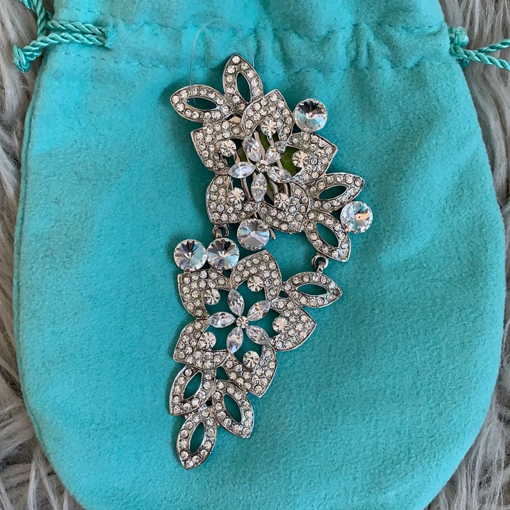 NWT Crystal Silver Floral Hair Comb